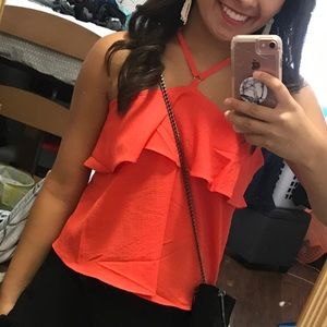 Orange halter top